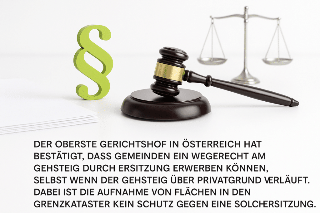 Wegerecht am Gehsteig durch Ersitzung
